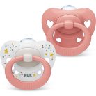 NUK Signature szilikon cumi  0-6 hó 2db - lányos 