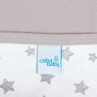 Ceba Baby pamut babapléd 90X100 cm - Light grey + Grey Stars