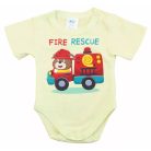Rövid ujjú baba body - kivi tűzoltóautó (56)