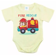 Rövid ujjú baba body - kivi tűzoltóautó (56)