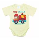 Rövid ujjú baba body - kivi tűzoltóautó (56)