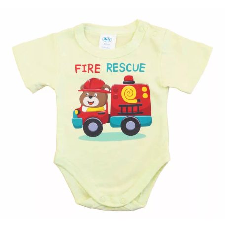 Rövid ujjú baba body - kivi tűzoltóautó (56)