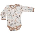 Hosszú ujjú,mintás body 86 - Szafari Drapp