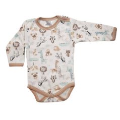 Hosszú ujjú,mintás body 86 - Szafari Drapp