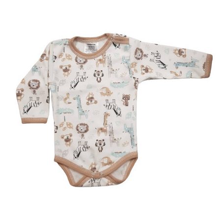 Hosszú ujjú,mintás body 86 - Szafari Drapp
