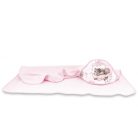 Baby Shop kapucnis fürdőlepedő 100*100 cm - Felhőn alvó állatok rózsaszín 
