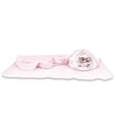   Baby Shop kapucnis fürdőlepedő 100*100 cm - Felhőn alvó állatok rózsaszín 