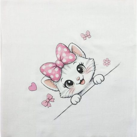 Textil tetra kifogó Cica mintával 140*140 cm 