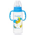 Baby Bruin polipropilén fogantyús cumisüveg, 240ml maci holdon kék