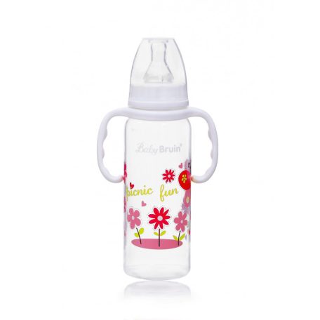 Baby Bruin polipropilén fogantyús cumisüveg, 240ml picnic fun