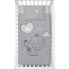 Pamut ágynemű huzat 90*120 cm - Szürke Elefánt 