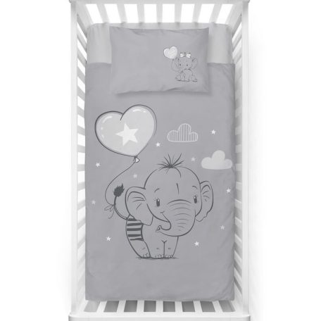 Pamut ágynemű huzat 90*120 cm - Szürke Elefánt 