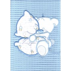 Trimex Waffle pamut babapléd - párnás maci kék