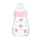 Mam  Feel Good 170ml Premium üvegből készült cumisüveg Lassú átfolyás 0+hó - rózsaszín 