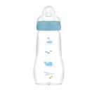 Mam  Feel Good 260ml  Premium üvegből készült cumisüveg Közepes átfolyás 2+ hó (kék bálna)