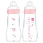 Mam  Feel Good 260ml  Premium üvegből készült cumisüveg Közepes átfolyás 2+ hó (rózsaszín kacsa)