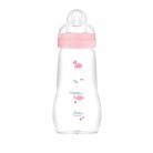 Mam  Feel Good 260ml  Premium üvegből készült cumisüveg Közepes átfolyás 2+ hó (rózsaszín kacsa)