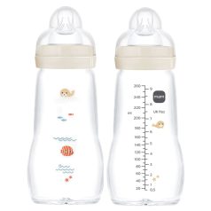   Mam  Feel Good 260ml  Premium üvegből készült cumisüveg Közepes átfolyás 2+ hó (bézs foka)