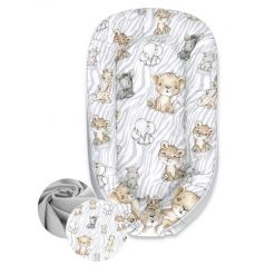 Baby Shop babafészek 70x93 cm - szürke szafari  