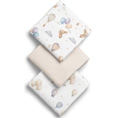 Bocioland Extra puha textil pelenka 3 db  - bézs