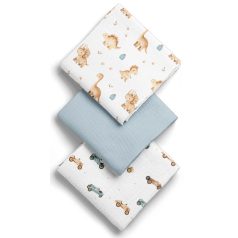 Bocioland Extra puha textil pelenka 3 db  - kék