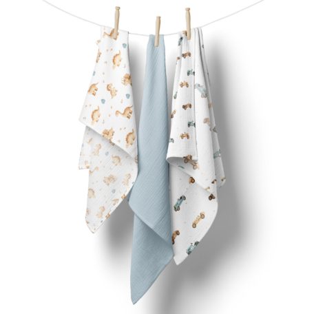 Bocioland Extra puha textil pelenka 3 db  - kék