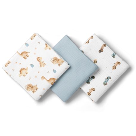 Bocioland Extra puha textil pelenka 3 db  - kék