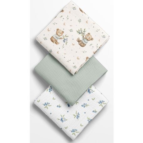 Bocioland Extra puha textil pelenka  3 db  - zöld