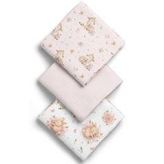 Bocioland Extra puha textil pelenka  3 db  - rózsaszín