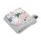 Sensillo kétoldalas babapléd 75x100cm - szürke virágos