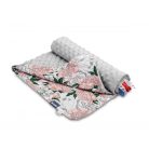 Sensillo kétoldalas babapléd 75x100cm - szürke virágos