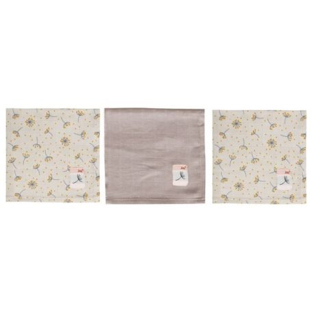 Bébé-Jou 3 db muszlin arctörlő kendő - Wish Grey
