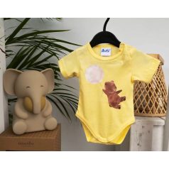 Rövid ujjú baba body cuki Mackó mintával sárga (62)
