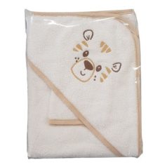   Vaganza hímzett fürdőlepedő, fürdetőkesztyűvel 80*80 cm - Tigris