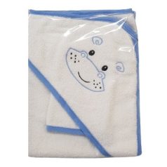   Vaganza hímzett fürdőlepedő, fürdetőkesztyűvel 80*80 cm - Víziló 