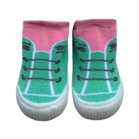 YO! Lány zoknicipő 22-es rózsaszín/zöld fűzős