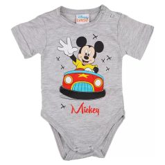 Rövid ujjú baba body Mickey egér mintával (56) - szürke
