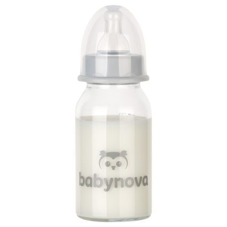 Baby-Nova üveg cumisüveg 120 ml 0-24hó szilikon cumival S-es