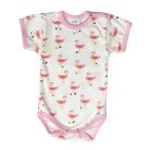 Rövid ujjú, mintás body 80 - Flamingó