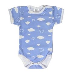 Rövid ujjú, mintás body 104 - Kék Felhő