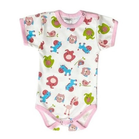 Rövid ujjú, mintás body 62 - Állatok 