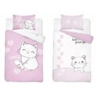 Pamut ágynemű huzat 100*135 cm - Cica