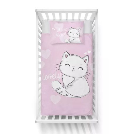 Pamut ágynemű huzat 90*120 cm - Cica