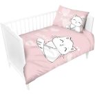 Pamut ágynemű huzat 90*120 cm - Cica púderrózsaszín