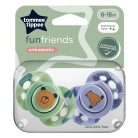 Tommee Tippee Fun Friends játszócumi 6-18 hó 2 db - zöld/kék