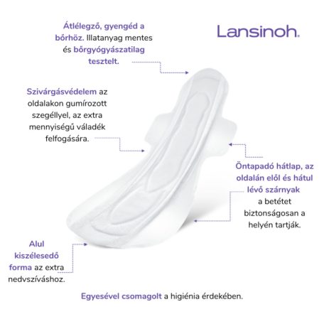 Lansinoh Extra nedvszívó szülés utáni betét – 0-2 hét – egyesével csomagolt, 10 db