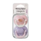 Tommee Tippee Ultimate Fit játszócumi 6-18 hó 2 db - lila/rózsaszín cica