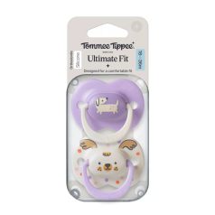   Tommee Tippee Ultimate Fit játszócumi 18-36 hó 2 db - fehér/lila kutyus