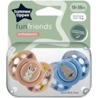 Tommee Tippee Fun Friends játszócumi 18-36 hó 2 db - bézs/kék
