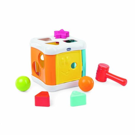 Chicco Sort&Beat 2in1 készségfejlesztő kocka kalapáccsal 9 hó+